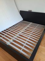 Cadre de lit IKEA Malm 160X220, Ophalen, Gebruikt, Zwart, Tweepersoons