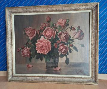 Olieverfschilderij rozen beschikbaar voor biedingen