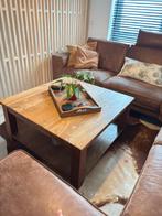 Supermooie grote salontafel in TEAKHOUT, Ophalen, Zo goed als nieuw, Teakhout