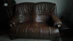 Zetel leder 2-zit, Huis en Inrichting, Ophalen, Gebruikt, Rustiek, Tweepersoons