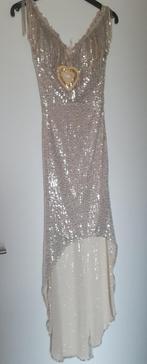 Nieuwe feestelijke jurk met pailletten beige/goud/zilver, Taille 36 (S), Sous le genou, Enlèvement ou Envoi, Neuf
