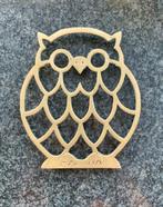 Messing uil onderzetter pan / pot - vintage / retro, Antiek en Kunst, Ophalen of Verzenden