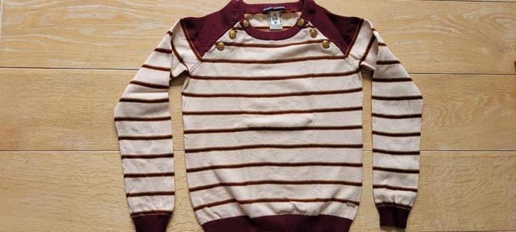 Ecru trui met strepen - Scotch & Soda - maat 8 jaar (128), Kinderen en Baby's, Kinderkleding | Maat 128, Gebruikt, Meisje, Trui of Vest