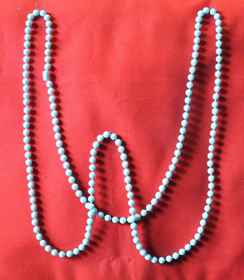 collier sautoir de fantaisie (x20053), Handtassen en Accessoires, Kettingen, Zo goed als nieuw, Blauw, Ophalen of Verzenden