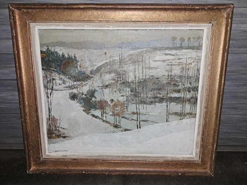 huile sur toile paysage martigny signe louis broeckaert, Antiek en Kunst, Kunst | Schilderijen | Klassiek, Ophalen of Verzenden