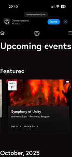 Tomorrowland  Symphony of unity, Tickets en Kaartjes