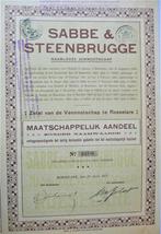 N.V. Sabbe en Steenbrugge - m.a. (1927) - Roeselare, Postzegels en Munten, Aandelen en Waardepapieren, Ophalen of Verzenden, 1920 tot 1950