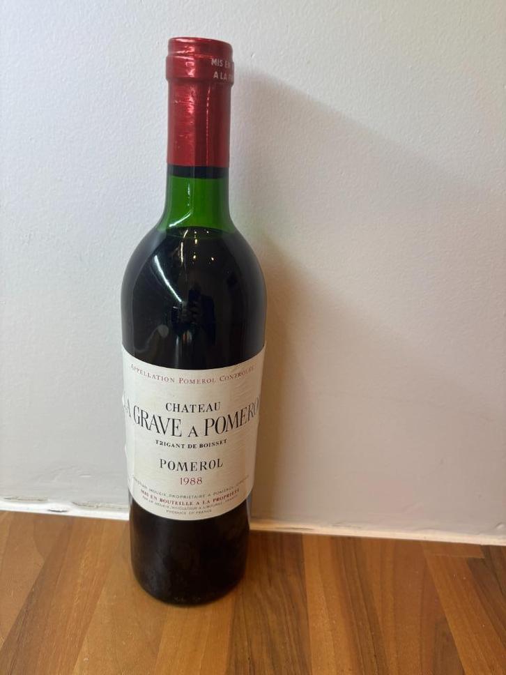 Wijn 1 fles Château La Grave à Pomerol - 1988, Verzamelen, Wijnen, Zo goed als nieuw, Rode wijn, Frankrijk, Vol, Ophalen