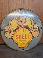 Shell Emaille Popeye Emaillebord, Verzamelen, Ophalen of Verzenden, Gebruikt