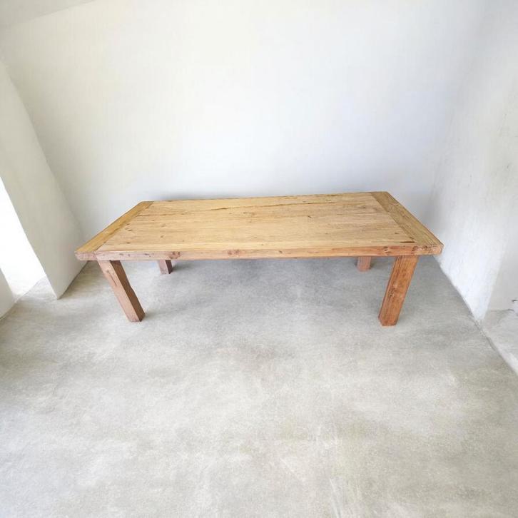 Massief eiken kloostertafel, Huis en Inrichting, Tafels | Eettafels, Ophalen