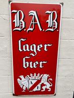 Emaille BAB lager bier 1952, Verzamelen, Ophalen, Zo goed als nieuw, Reclamebord