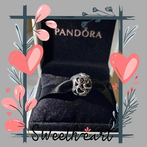 Magnifique et authentique bille Argent et Or de Pandora !, Handtassen en Accessoires, Bedels, Zo goed als nieuw, Pandora, Zilver