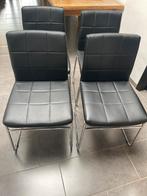 Superbes chaises noires en similicuir 4 x, Comme neuf, Enlèvement ou Envoi