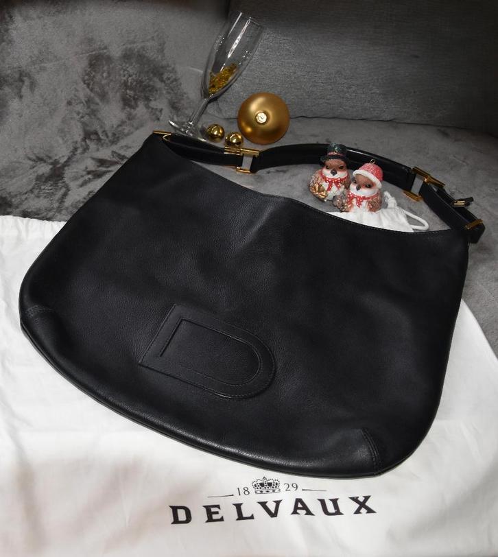 Delvaux Le Louise GM schoudertas in zwart leer nieuwstaat, Handtassen en Accessoires, Tassen | Schoudertassen, Zo goed als nieuw