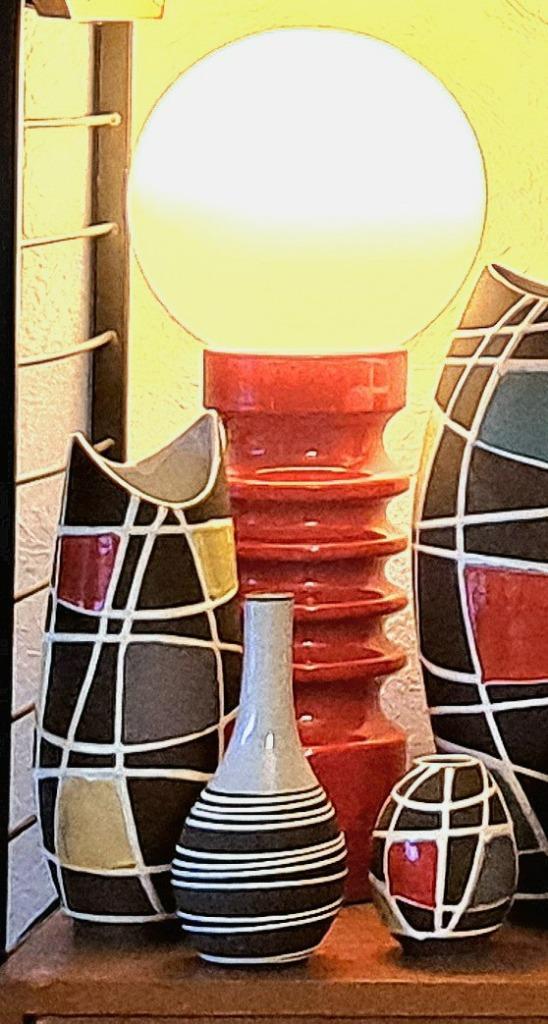 Space Age bollamp West Germany, Huis en Inrichting, Lampen | Tafellampen, Zo goed als nieuw, 50 tot 75 cm, Glas, Overige materialen