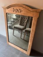 Oude massieve spiegel met geslepen glas, Antiek en Kunst, Ophalen, Rechthoekig, 50 tot 100 cm, 100 tot 150 cm