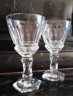 2 grote kristal wijn glazen Val Saint Lambert model Royal, Ophalen of Verzenden