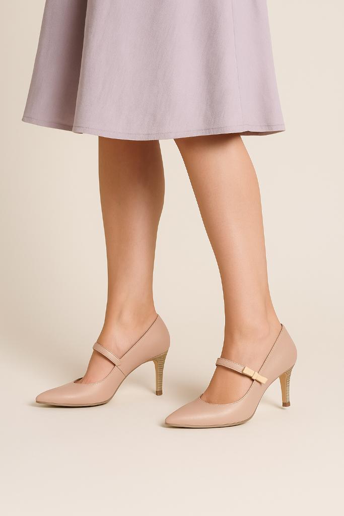 leren hakken Hispanitas maat 40, Kleding | Dames, Schoenen, Zo goed als nieuw, Pumps, Beige, Ophalen of Verzenden