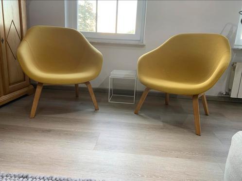 HAY Ocre Loungestoel (2 stuks), Huis en Inrichting, Fauteuils, Zo goed als nieuw, Hout, Stof, 75 tot 100 cm, 75 tot 100 cm, Ophalen