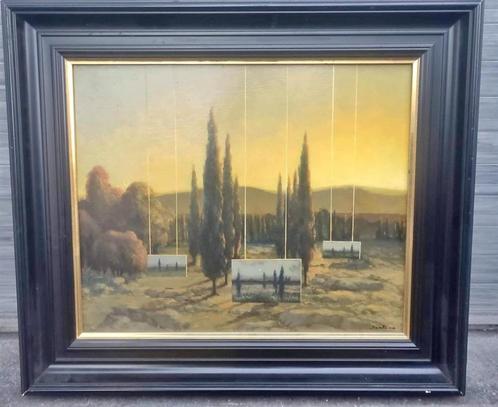 Huile sur panneau signe romero santana, Antiek en Kunst, Kunst | Schilderijen | Klassiek, Ophalen of Verzenden