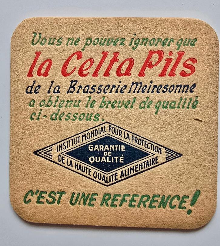 Celta Pils sous-bock bierviltje bierdeckel 2, Collections, Marques de bière, Utilisé, Sous-bock, Enlèvement ou Envoi