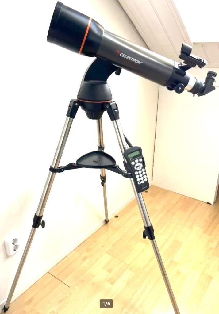 Celestron NexStar 102 SLT GOTO zeer compleet, Audio, Tv en Foto, Optische apparatuur | Telescopen, Zo goed als nieuw, Lenzentelescoop (refractor)