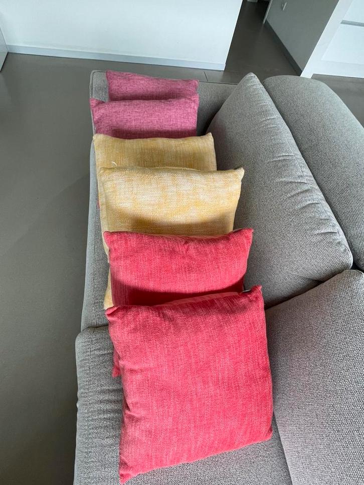 6 Zomerse kleurtjes sierkussens 40x40cm, Huis en Inrichting, Woonaccessoires | Kussens, Zo goed als nieuw, Roze, Vierkant, Ophalen