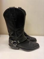 Stevige leren biker boots maat 40, Hoge laarzen, Zwart, Ophalen of Verzenden, Gedragen