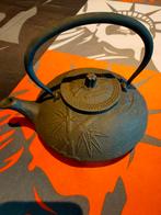 gietijzeren Japanse theepot met handvat 1,2L/bamboemotief, t, Huis en Inrichting, Ophalen