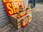 Diverse oude zeldzame SHELL olie blikken, Verzamelen, Ophalen of Verzenden, Gebruikt, Verpakking