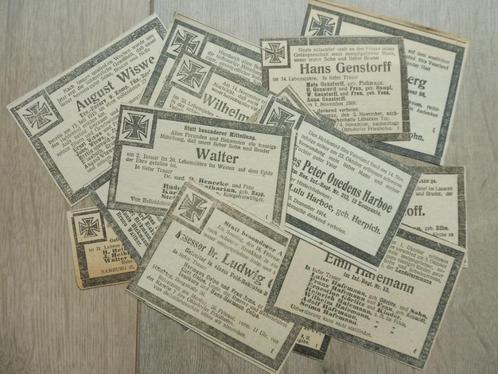 Verzameling Duitse WO1 rouwprenten, bidprenten, sterbebilder, Verzamelen, Militaria | Algemeen, Landmacht, Overige typen, Verzenden