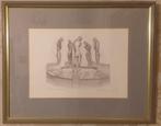 La Fontaine des Agenouillés - crayon d'après George Minne, Antiquités & Art, Enlèvement ou Envoi