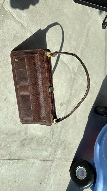 Vintage 50’s handtas leder  beschikbaar voor biedingen