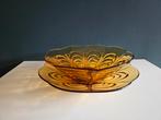 Plateau et bol en verre art deco Pavilux Belgique, Antiek en Kunst, Ophalen