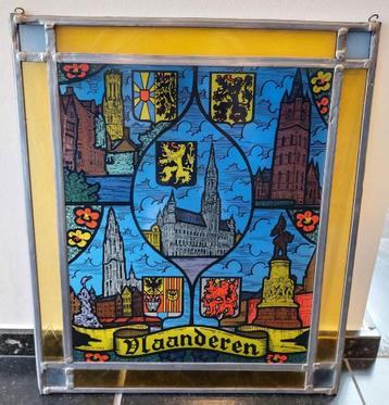 Schilderij loodglas thema Vlaanderen beschikbaar voor biedingen