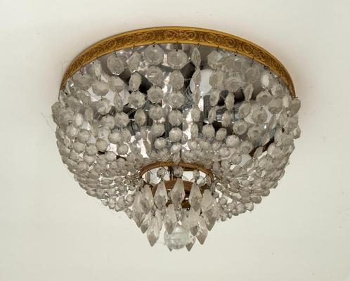 Lamp - kristallen plafondlampen uit de jaren 70, Antiek en Kunst, Antiek | Verlichting, Ophalen