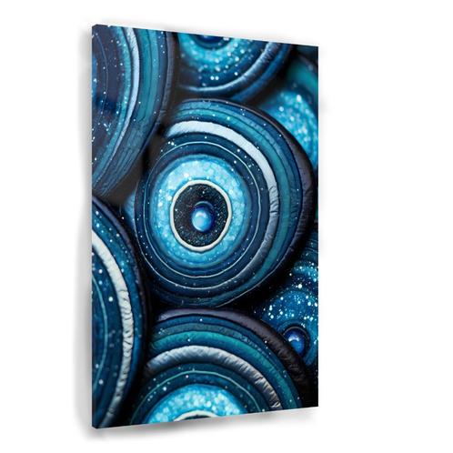 Coquilles bleues Peinture sur verre 70x105cm + Système d'acc, Antiquités & Art, Art | Peinture | Abstraite, Envoi