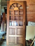 Houten metantie deur met glas voor maten zie fotos ., Doe-het-zelf en Bouw, Deuren en Vliegenramen, Ophalen of Verzenden, Zo goed als nieuw