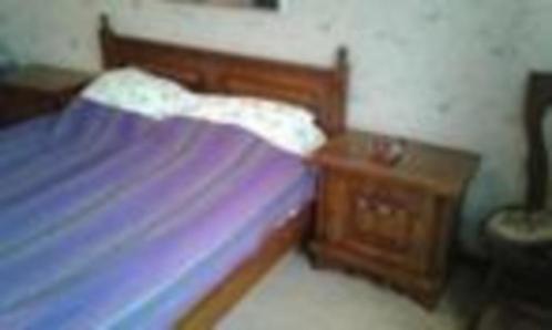 Eiken bed 1 m 40 x 2 m met 2 nachtkastjes, Huis en Inrichting, Slaapkamer | Bedden, Zo goed als nieuw, Tweepersoons, 140 cm, 200 cm