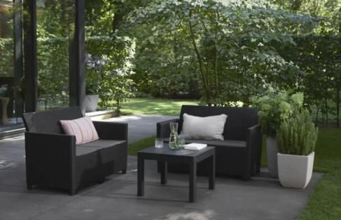 tuinset, Tuin en Terras, Tuinsets en Loungesets, Nieuw, Tuinset, Kunststof, 4 zitplaatsen, Bank, Bijzettafel, Ophalen