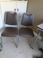 2 Keukentafels en 2 stoelen, Ophalen, 75 cm of meer, Beige, 50 tot 100 cm