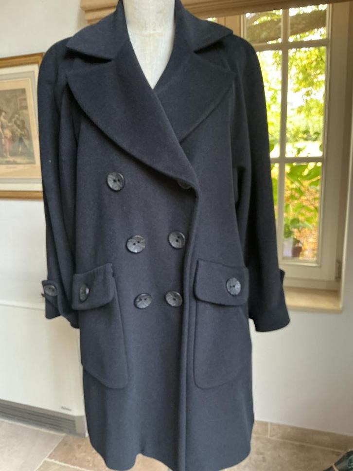 Wollen jas , Electre Paris, maat 46-48, Kleding | Dames, Jassen | Winter, Zo goed als nieuw, Maat 46/48 (XL) of groter, Zwart