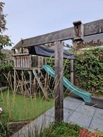 Houten speeltoestel met rondzit en tafel en glijbaan, Ophalen, Gebruikt, Glijbaan