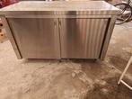 Werktafel RVS met schuifdeuren en schap, Ophalen, Gebruikt, Complete inventaris