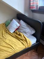 bed ikea slattum, Huis en Inrichting, Slaapkamer | Bedden, Ophalen, Zwart, 140 cm, Zo goed als nieuw