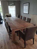 Eettafel massief eik, Huis en Inrichting, Tafels | Eettafels, 100 tot 150 cm, Eikenhout, 200 cm of meer, Ophalen of Verzenden