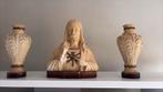 Borstbeeld Jezus met Heilig Hart in gips., Antiek en Kunst, Antiek | Religieuze voorwerpen, Ophalen
