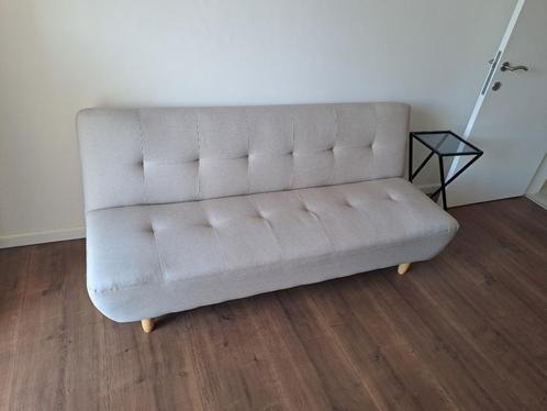 Beige converteerbare fauteuil (ook als bed), Huis en Inrichting, Fauteuils, Zo goed als nieuw, 125 cm of meer, 75 tot 100 cm, Ophalen
