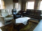Lederen salon (3zit + 2 relax), Huis en Inrichting, Ophalen, Zo goed als nieuw, Leer