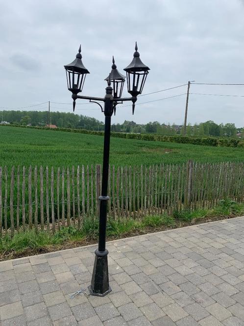Lantaarnpaal met drie lampen, Jardin & Terrasse, Éclairage extérieur, Verre, Enlèvement